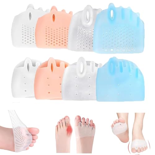 hyggear silicone toe separators for women amp men 4 packs toe separators bunion corrector cushion breathable soft and comfortable gel foot cushions multiple colors 4 pairs