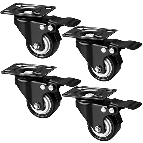 2inch Heavy Duty Swivel Plate Casters Mute Polyurethane PU W...