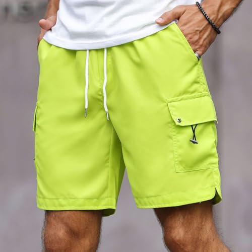 Mens Cotton Linen Shorts Workout Running Sport Beach Summer Pant Drawstring Loose Fit Casual Trousers with Pocket3