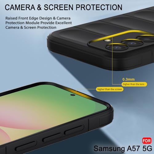 Image of TheGiftKart Back Cover for Samsung Galaxy A57 5G Case | ShockProof Military Grade Protection | Micro-Fibre Cloth On Inner Side | Liquid Silicon Case | Anti-Slip Grip Galaxy A57 Back Cover (TPU, Black)