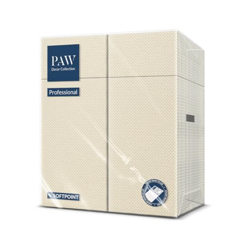 PAW - Besteckservietten aus Softpoint (32 x 38 cm 1/8 Bestecktasche) | 50 Stück | Perfekt für Pubs, Hotels oder Cafés | Serviettentaschen für Besteck | Champagner