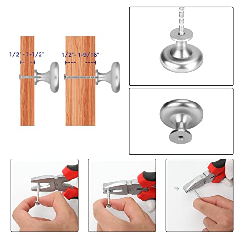 Homdiy 12 Pack Kitchen Drawer Knobs Cabinet Knobs - Brushed Nickel Cabinet Dresser Knobs Cabinet Door Knobs Round Modern Hardware Solid Cupboard Knobs For Dresser Drawers #TOP4