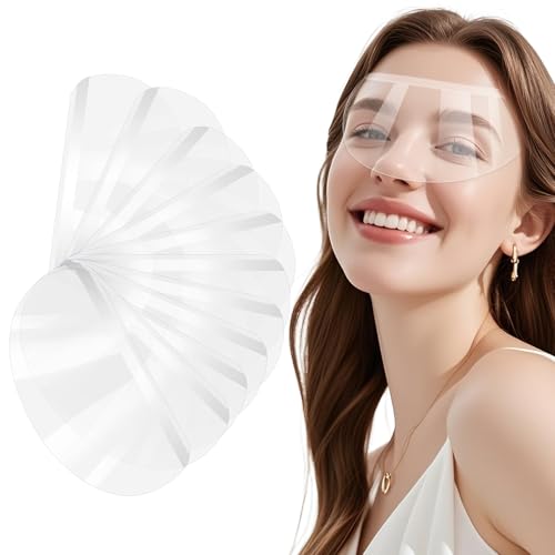 Boucliers de Douche 50 Pièces Transparent Shield Masques Faciaux Maquillage Permanent Extensions de Cils Protecteur de Yeux Visage de Douche, Visière Souple Transparente