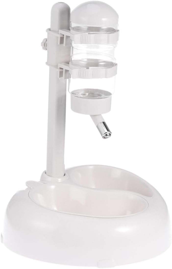 Plastic Pet Drinking Fountain Automatic Feeder for Dogs and Cats Non Slip Design with Height No Suckers White for Home Use and Outdoor Travel