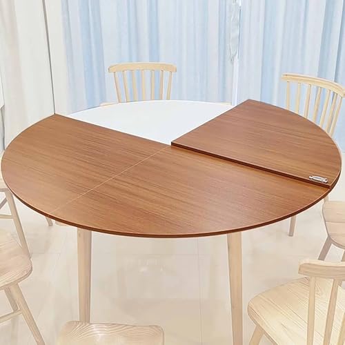 Dessus de table rond pliable en bois massif durable pour grande cuisine de 119 à 200 cm