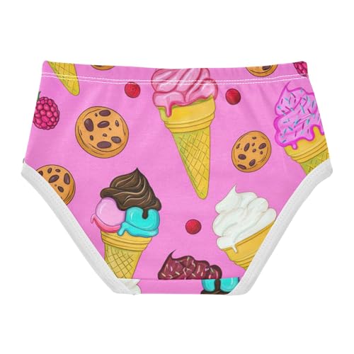 Fun Girls Underwear Toddlers 2t Cotton Panties for Girl Cartoon Ice Cream Cookie Pink Briefs Underpants2