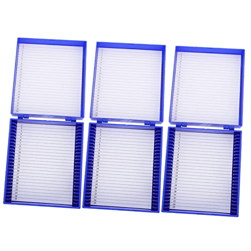 MUCKLILY Microscope Slide Holder 3 Pack Slide Boxes Cover Storage Classroom Supplies Color