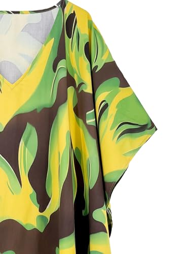 Image of Moss Rose Kaftan Dresses for Women Summer Swimsuit Cover up Caftan Dress