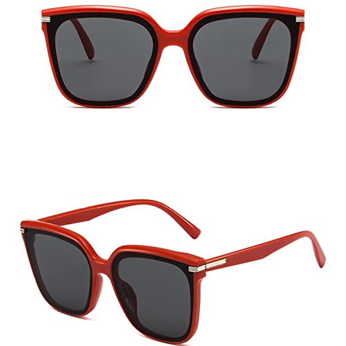 Gafas de sol de verano para mujer, color verde claro, colores gelatinosos, para mujer, elegantes gafas de sol, Rojo y gris, Other