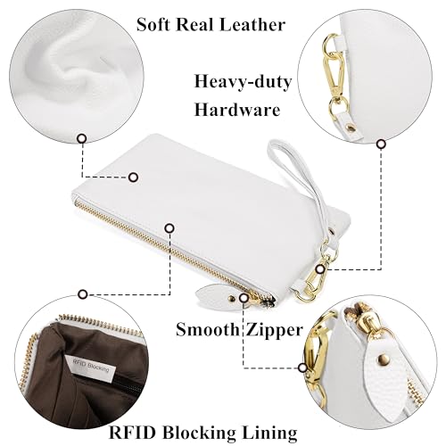 Image of Uromee Wristlet Wallet Clutch Purses for Women Genuine Leather Crossbody Bag Handbag with Detachable Shoulder Chain