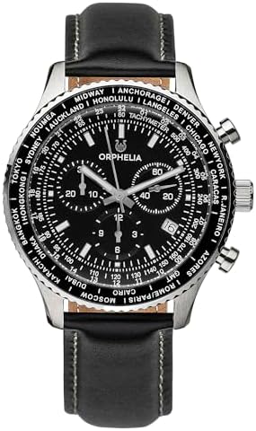 Orphelia Orologio Uomo Master Chronograph Al Quarzo - Cassa 42mm Acciaio, Quadrante Bianco, Impermeabile 3 ATM