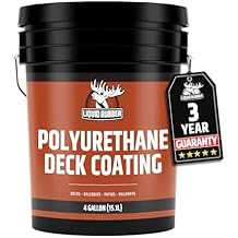 Liquid Rubber Polyurethane Deck Coating 10X Stronger Than Traditional Deck Paint & Deck Stain Flexible, Waterproof Sealant for Wood, Concrete & Plywood Textured Finish Neutral Beige 4 Gallon
