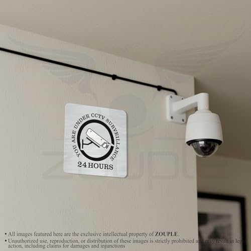 Image of CCTV Surveillance Sign, 8x8 Inch, Durable Steel, Triple Mount