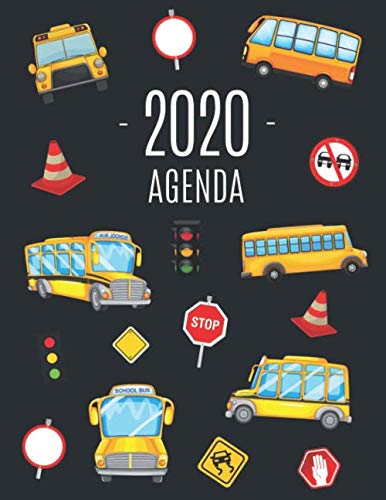 Bus Scolaire Agenda 2020: Agenda avec Espaces pour Notes | Pour l’Organisation à la Maison ou au Bureau