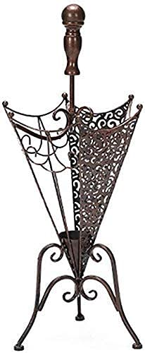 Porte-parapluie en fer forgé couleur bronze, un rack de rangement élégant et durable