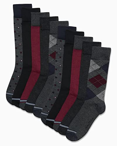 Nautica Mens Dress Socks - 10 Pack Breathable Stretch Crew-Length Work Socks for Men for Business Formal Wear (Sizes: 6-12.5)2