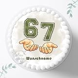 Tortenaufleger 6 7 SIX-SEVEN, Fondant zum Geburtstag, personalisierbar mit Name, ⌀20cm Zuckerbild für Kinder, Foto für Torten 8103D