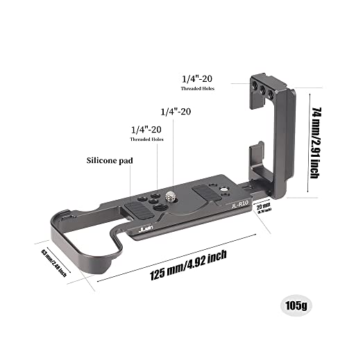 Hersmay L-Bracket Plate, Quick Release Plate for Canon EOS R10, Arca-Swiss Compatible, Lightweight CNC Machined Aluminum - Image 2