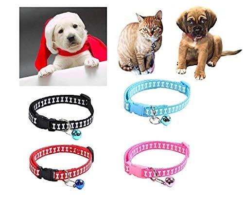RvPaws Durable Adjustable Bone Printed Pet Soft Dog Collar Combo for Puppy and Cats - Set of 4 (B09J28CLHG) Amazon Price History, Amazon Price Tracker