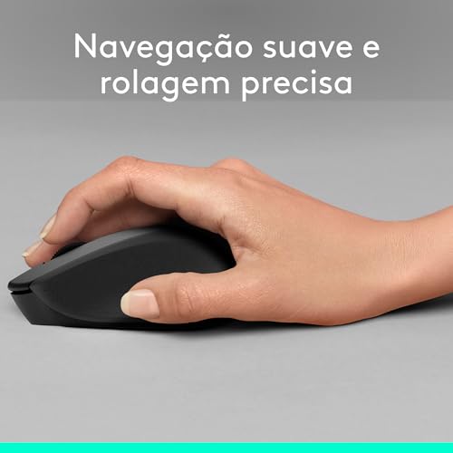 Mouse Sem Fio Logitech M330 SILENT com Clique Silencioso, Design Destro, Bateria de 18 Meses, Receptor USB, Compatível com Wi