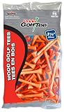 PRIDE GOLF TEE (PG3147512) Deluxe Tee (3-1/4 Inch, Citrus Orange) - 75 Count