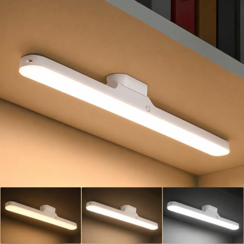 Image of COVACURE Slim LED Under Cabinet Lamp with Curved Edge, 3 Color Dimmable Modes, 1200mAh Battery, USB Rechargeable Magnetic Mount LED Light Bar for Kitchen, Closet, Wardrobe & Bedroom Lighting (2 Pcs)