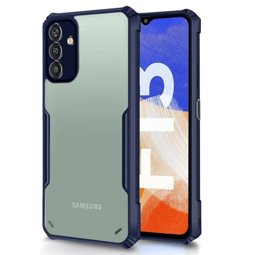 Image of Pikkme Samsung Galaxy f13 5G Back Cover | Crystal Clear Transparent Back | Ultra Hybrid | Full Camera Protection | Raised Edge | Bumper Back Case (Blue)