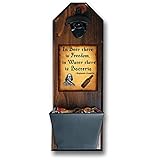 Ben Franklin Quote Beer Bottle Opener and Cap Catcher- Handcrafted by a Vet - 100% Solid Pine 3/4" T