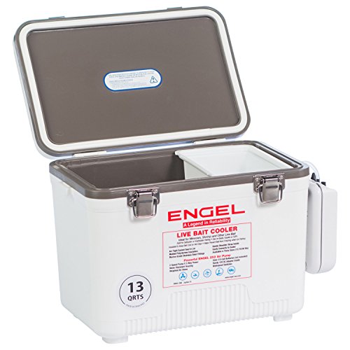 Engel Coolers 13 Quart Live Bait Cooler/Dry Box with Air Pump NewUsed