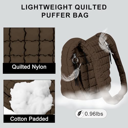 Image of GASSDA Puffer Tote Bag for Women Large Quilted Puffy Lightweight Carryall Crossbody Tote Bag for Women