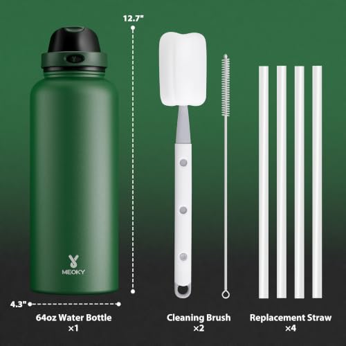 Image of Meoky 64 oz Insulated Water Bottle, Half Gallon Water Jug for Men