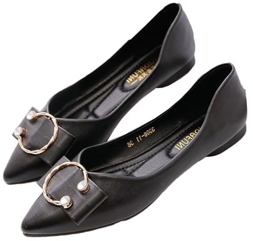 Women's Flats Fashion Buckle Flats Shoes Pointed Toe Ballet Flat Slip On Comfortable Dress Office Work Shoes 2025