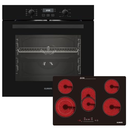 KB ELEMENTS Set cottura autosufficiente | 60 cm forno da incasso | piano cottura in vetroceramica da 77 cm | piano cottura in vetroceramica | 5 piani cottura | piano cottura elettrico 77 cm | grill |