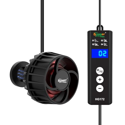 hygger DC Aquarium Wave Maker 3000LPH for 15-189L Fish Tank,6W Magnetic Powerhead Water Circulation Pump for Coral Reef and Freshwater,4 Wave Modes
