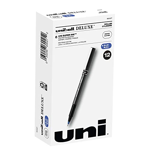 uni-ball Deluxe Rollerball Pen, tinta azul, 0.5 mm