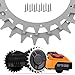 Produktbild ROBO CLAWS Mähroboter Spikes aus Aluminium für Modelle Worx Landroid S & M, 3 mm, 219 mm - Mähroboter Zubehör mit 12 x Edelstahlschrauben, Spikes entgratet