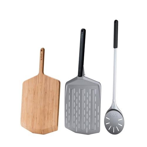 ooni 14" Perforated Pizza Peel Turning Peel 14" Bamboo Serving Pizza Peel - Essesntial Pizza Oven Accessories Bundle