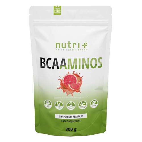 BCAA Pulver Grapefruit - Aminosäuren Complex hochdosiert - BCAAminos Instant Powder vegan - Aminosäure-Pulver - 2:1:1 L-Leucin L-Isoleucin L-Valin 300 g Aminosäurekomplex