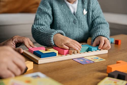 GIGAMIC - Gagne Ton Papa - Jeux de société - Casse-tête évolutif Bois dès 3 Ans - Jeu de réflexion logique et géométrie pour Enfant - De 1 à 2 Joueurs - Jeu Rapide 10 Min - Version Française - GZFGP