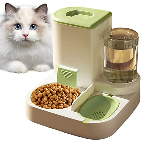 Comedero automático para mascotas, dispensador de alimentos 2 en 1 para gatos y perros, cuenco de comida para perros, gatos, comedero automático y juego de bebedero para mascotas pequeñas, medianas y