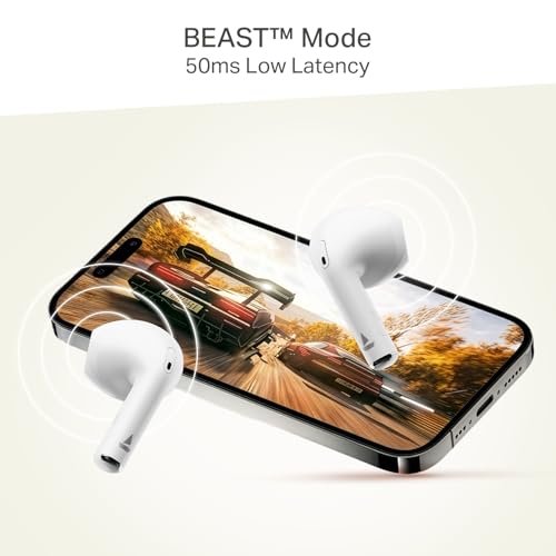 Image of boAt Airdopes Joy v2 w /Up to 35H Battery, Pocketable Design, ASAP Charge, 13mm Drivers, Easy Touch Controls, ENx Tech, Beast Mode, IWP & App Support TWS Bluetooth Earbuds with mic (Cloud White)