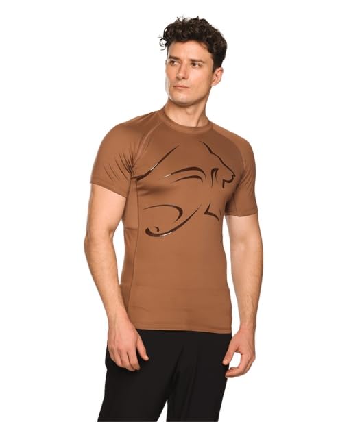 Clothing Private Limited Forge Fit Compression Tee | Men Short Sleeve Athletic Gym Shirt | Moisture Wicking Performance Base Layer with Lion Emblem-image-11