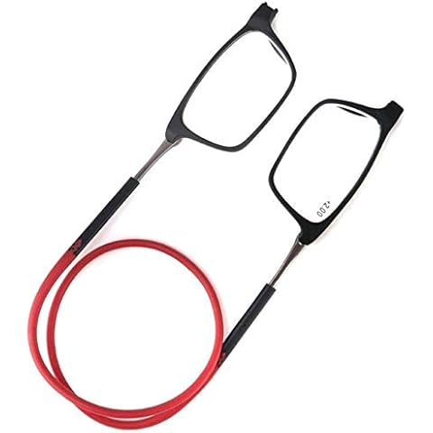 YUESFZ Magnetic Presbyopic Reading Glasses  Woman Man Unisex Magnet Closure Anti Fatigue Computer Reading Glasses reading glasses (Color : 2 Red, Size : +1.25) Cover