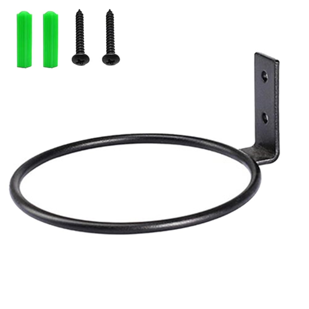 TopHomer Black Flower Wall Mounted Holder Pot Planter Hanger Rack Ring Plant Basket Stand for Garden, Balcony, Yard, Home(Normal 12.7cm/5in)