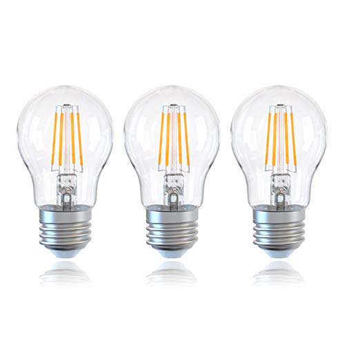 DGE 6W Ampoule Filament LED E27 A60, 810Lm 2700K Blanc Chaud Ampoule Verre Vintage LED, Equivalent à 60W, Ampoule Décorative Rétro Filament LED, Non Dimmable, Lot de 3[Classe énergétique A++]