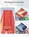 CENMASO for Samsung Galaxy Z Flip 7 Case with Card Holder [RFID Blocking] & Hinge Protection & HD Screen Protector, Rugged Anti-Scratch Full-Body Shockproof Phone Case for Z Flip 7-Coral Red
