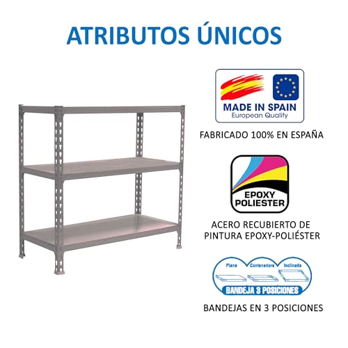 Simon Rack Schwerlastregal, 900x1200x300 mm, Bis 200 kg Belastbar, 3 Verstellbare Ablagen, Kellerregal, Lagerregal, Grau - Simonclick