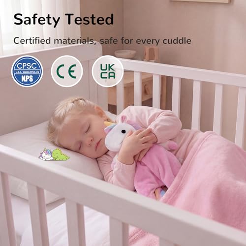 Image of HECCEI Baby Security Blanket Soft Animal Lovey Snuggle Toy, 14 in Dinosaur | BPA-Free, non-toxic, Safe for Baby, Durable, Machine Washable, Stuffed Animals, Baby Shower Gifts