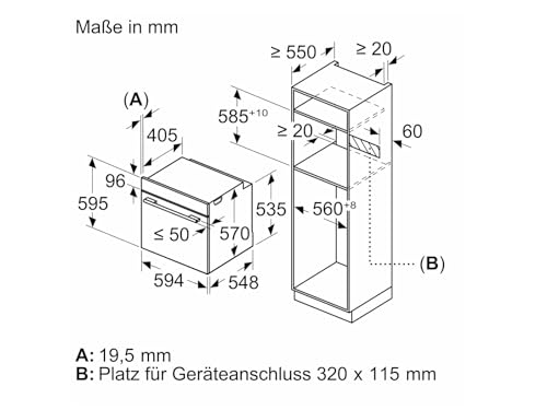 Bosch HBG5780S6 Inbyggnadsugn med Varmluft ochÅngfunktion
