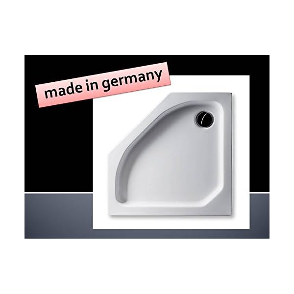 Acryl Duschwanne 90 x 90 cm flach 6,5 cm Fünfeck weiß Dusche/Duschtasse/Brausewanne – Bild 3